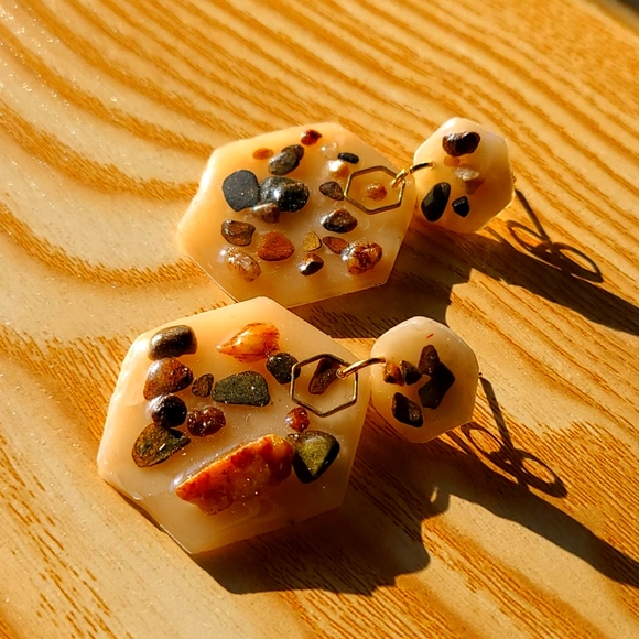 Jewelry - Hexagon Stone Earrings